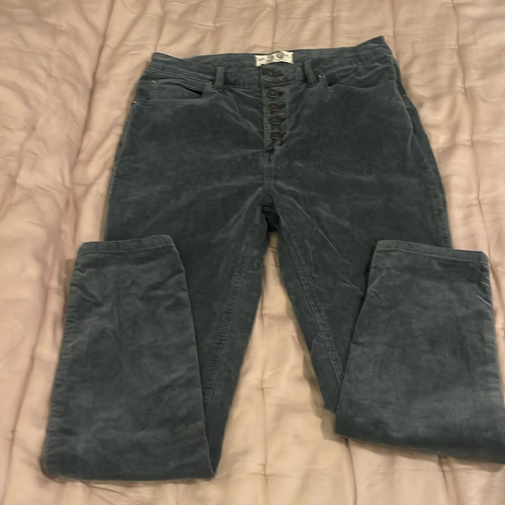We the Free by Free People stormy bluish/gray high rise corduroy pants